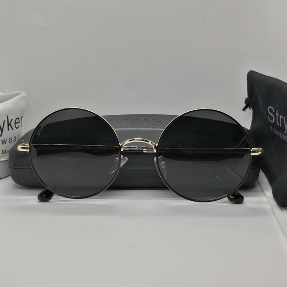New Stryker Polarized Sunglass Black Gold Gray - Picture 7 of 8